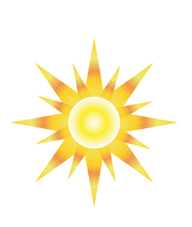 Golden orange and yellow ombre sun illustration symbolizing warmth, renewal, and radiant energy, aligned with holistic wellness and nervous system healing